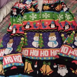 Adult Ugliest Christmas Sweater Maker Wear Footless Pj's Size Medium 10 Dollars 