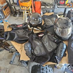 Various motorcycle vest and helmets  Jacket