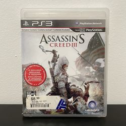 Assassins Creed III PS3 PlayStation 3 Video Game Not For Resale Edition CIB 2012