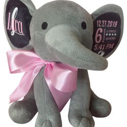 PERSONALIZED ELEPHANT BABY SHOWER GIFT KEEPSAKE BIRTH