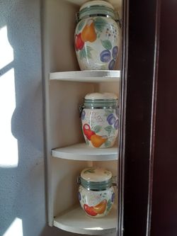 3 botes de porcelana