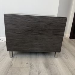 Modern espresso side cabinet w/ 2-Tier Storage Unit