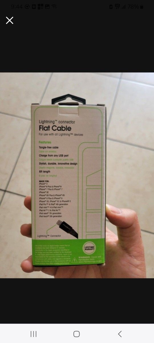 Lightning Cable Connector Apple Iphone Ipad Brand New Sealed
