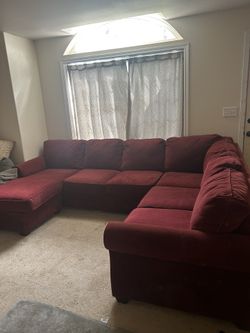 Red Sectional Couch 