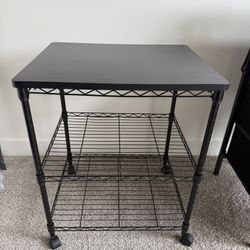BLACK 3-SHELF PRINTER/ COMPONENT STAND