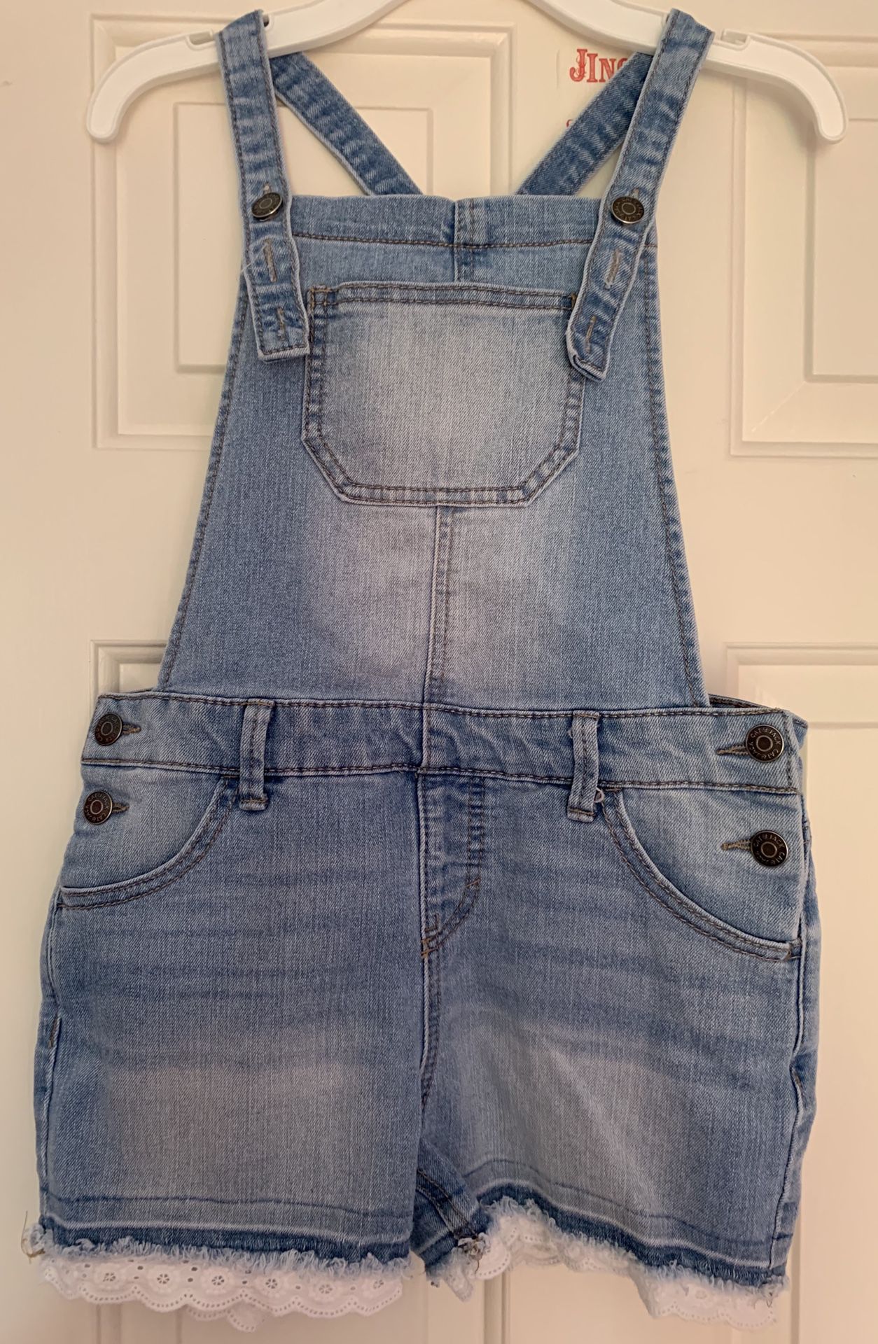 Girl jean shorts overalls SIZE L