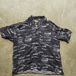 Harley-Davidson All-Over Print Button-Up Shirt (Men’s XXL, Rayon)