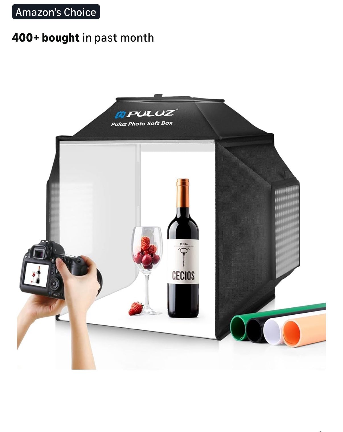 Portable Photo Studio Light Box, 16x16 inch