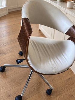 ✨ Modern Walnut Swivel Office Chair