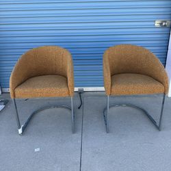 Barrel Back and Chrome Metal Base