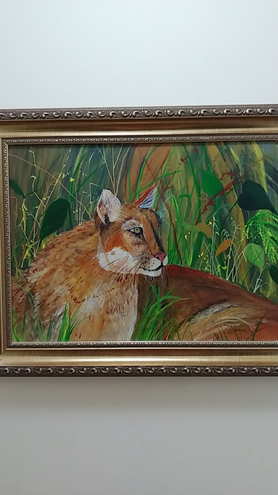 Puma. Original oil on canvas by Nimia.