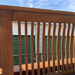 Mission sleigh bed - solid oak - king