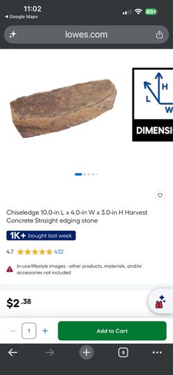 Chiseledge 10.0-in L x 4.0-in W x 3.0-in H Harvest Concrete Straight edging stone