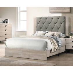 Queen Bedroom Set 2 Nightstands Grey