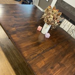 Wooden Dining Table with Leaf