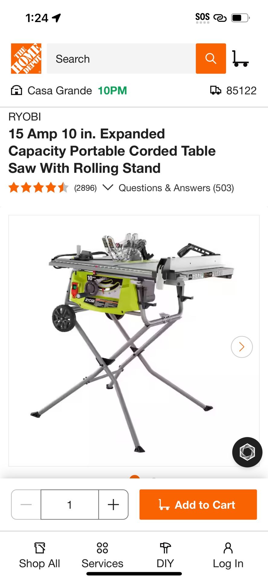 Ryobi Portable Table Saw