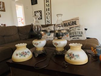Antiques matching lamps vintage