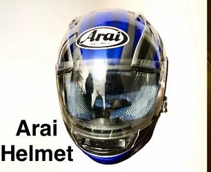 Arai motorcycle helmet w/senna unit