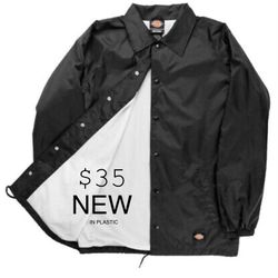 Dickies Black Windbreaker Jacket Size XL & 2XL