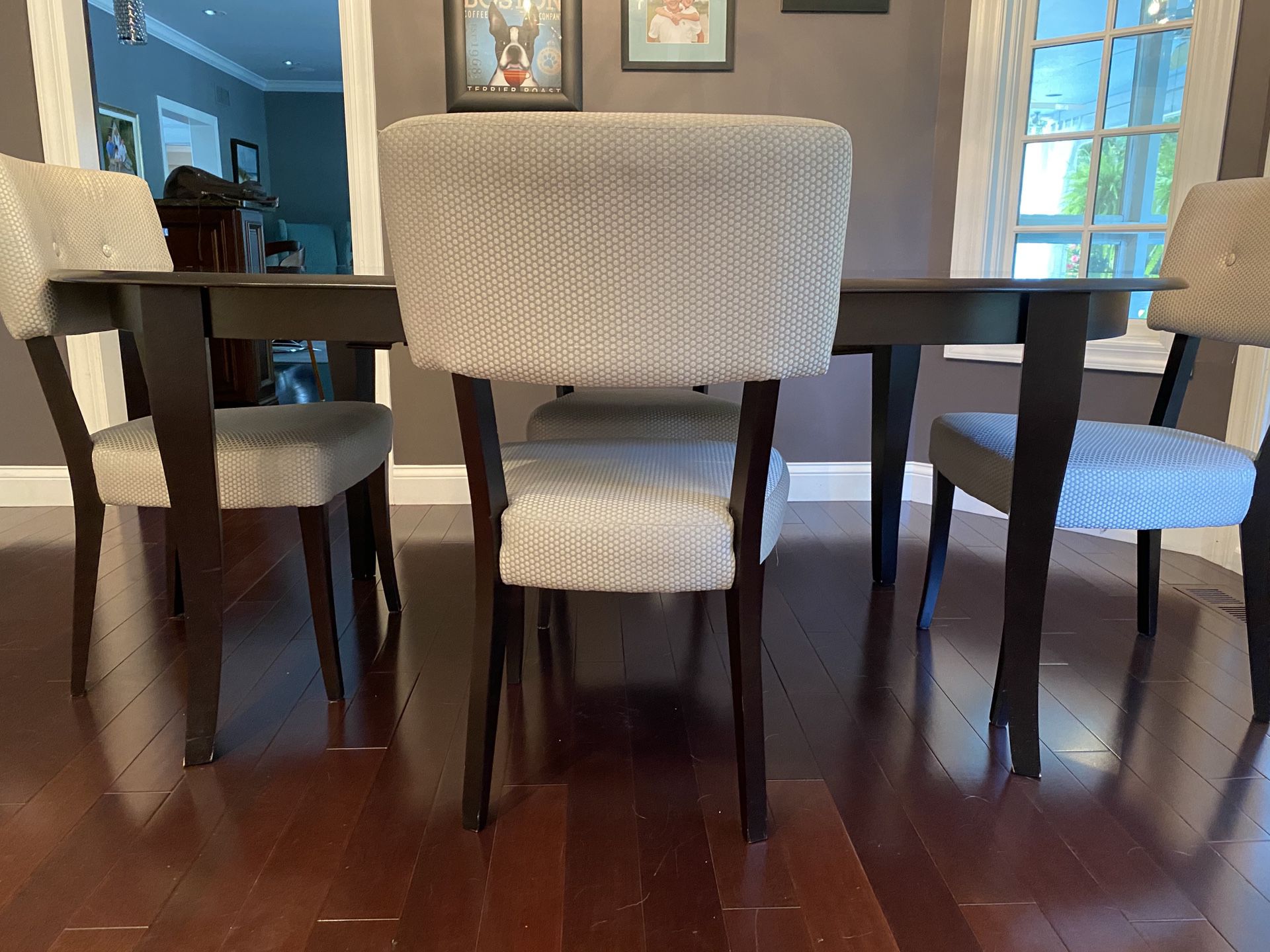 Dining room table set with chairs