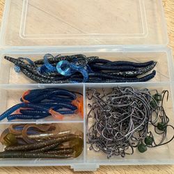 Bass fishing EWG hooks and plastic lures