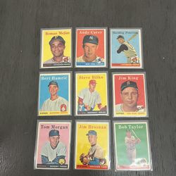 1958 Topps Baseball Cards Lot Of 9 All Fine - Vf