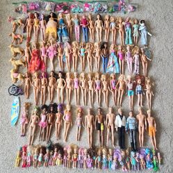 Huge Lot Of Barbie and Ken Dolls w/Accessories 