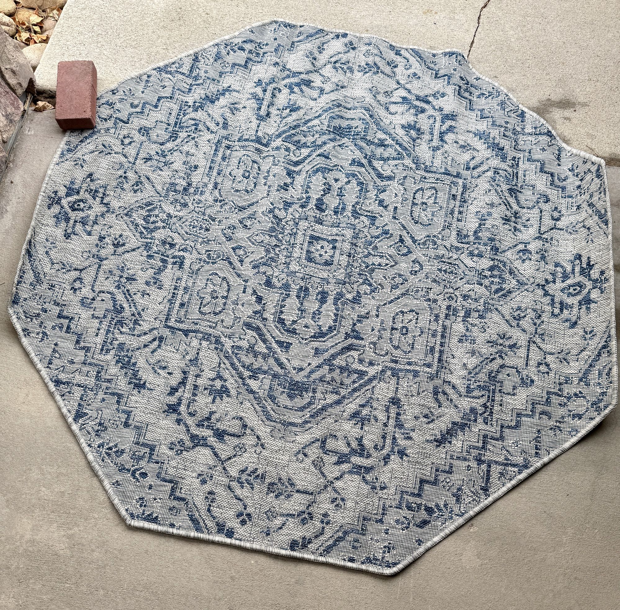 Unique Moroccan Bohemian Octagon Area Rug 5’x5’