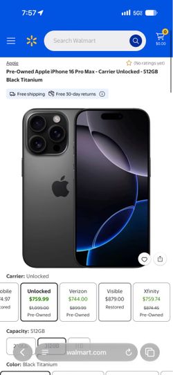 Apple iPhone 16 Pro Max 256gb Black Titanium