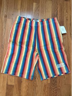 Guess x FriendsWithYou rainbow striped XS NEW