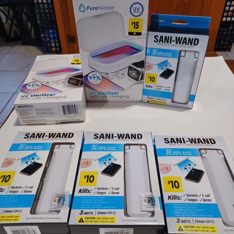 New UV Sanitizers. Kills 99.9% Germs & Bacteria. New in box. $5each