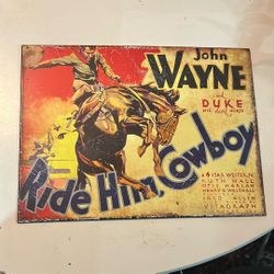 Metal Cowboy Sign  John Wayne