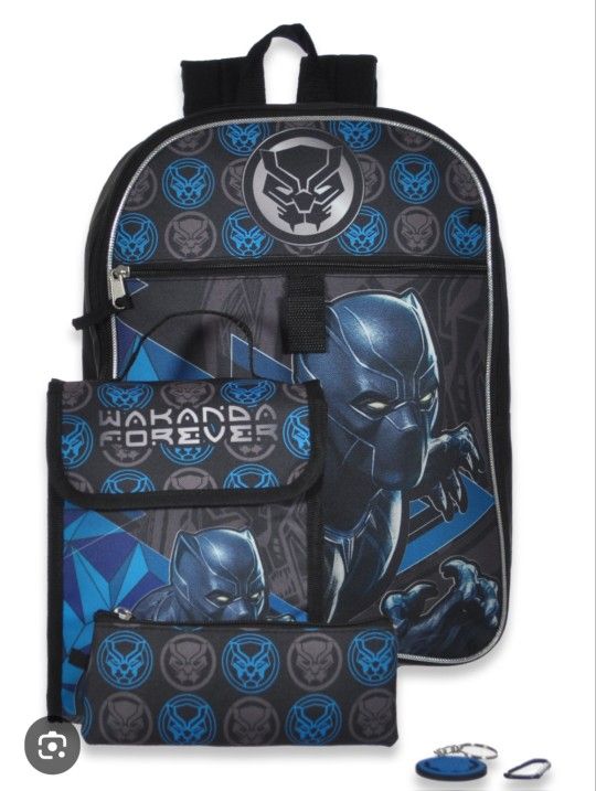 Black Panther 5 Piece Backpack Set