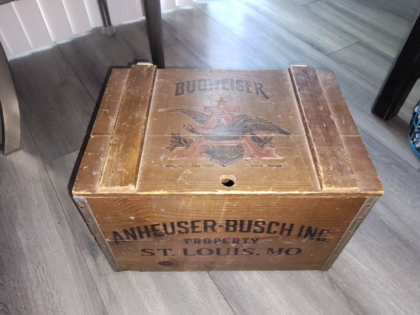 Vintage Antique Budweiser Wooden Crate