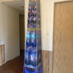 Handmade 7 Foot Tall Stained glass Obelisk