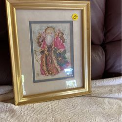 A beautiful framed Santa Claus picture. 8 x 10