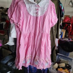 New Hot Topic Bear Carousel Pink Bib Dress Size Large 