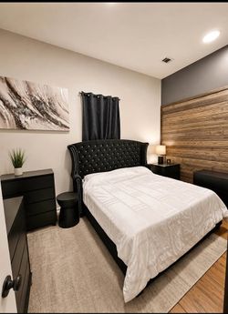 🥰 Brand new black upholstered diamond tufted King & Queen size bed frame • Opt Mattress | Pay After Delivery 🚚