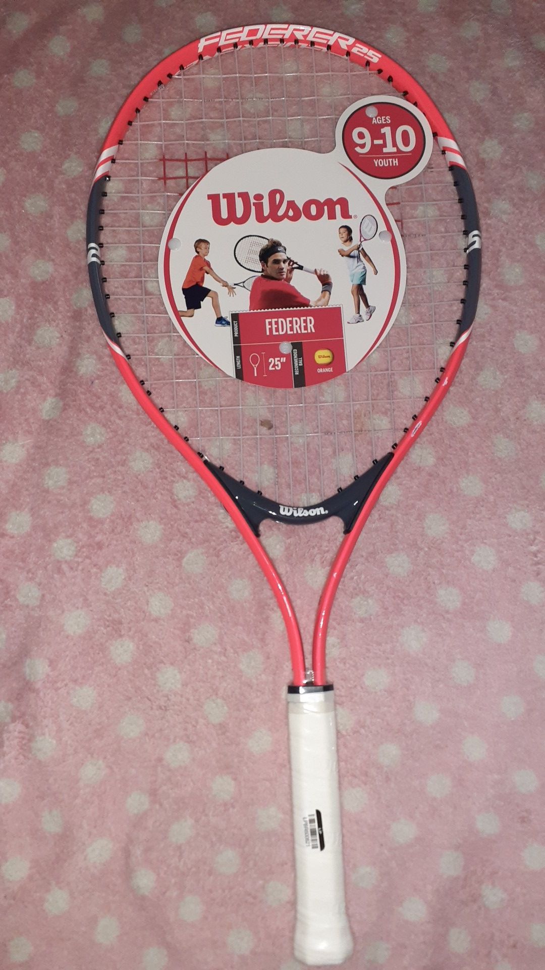 Wilson Federer 25 in tennis racket ages 9 to 10 youth kids tennis racket