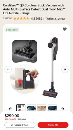 CordZero™ Q3 Cordless Stick Vacuum