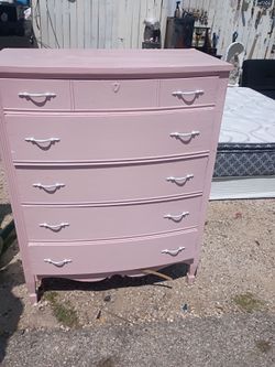 Pink tall dresser solid wood