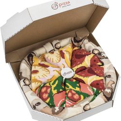 Pepperoni Pizza Socks For Men and Women - 4 pairs
