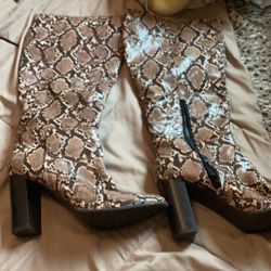 Faux Snake Comfy Boots
