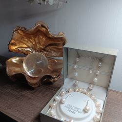 Water Peals Earrings & Necklace Sterling Silver 