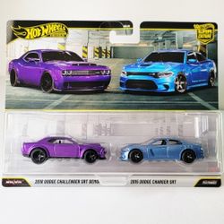  Hot Wheels 2018 Dodge Challenger Demon & 2015 Charger SRT
