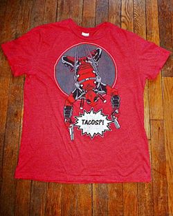 Men's Marvel Deadpool Tacos Red Tee, Size M