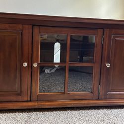 Wood Media Console with Storage