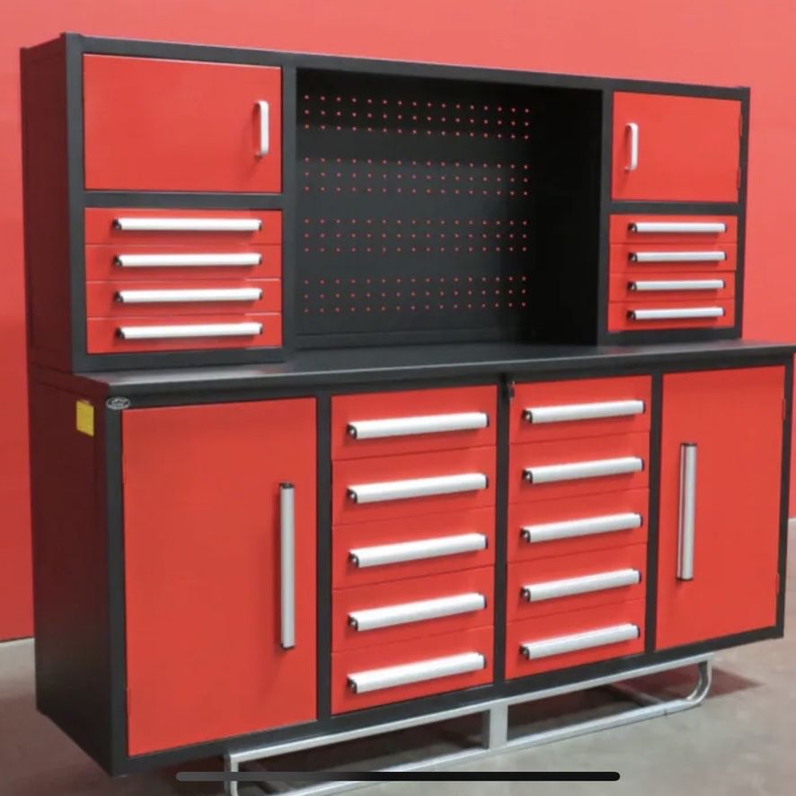 Steelman 18-Drawer 7FT Steel Work Bench Toolbox Cabinet 