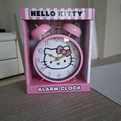 Hello Kitty Pink Analog Alarm Clock