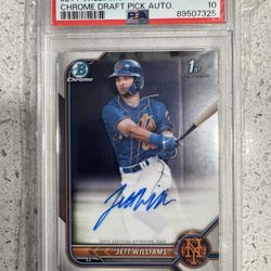 2022 Bowman Draft Jett Williams 1st Bowman Chrome Auto – PSA 10 GEM MINT 